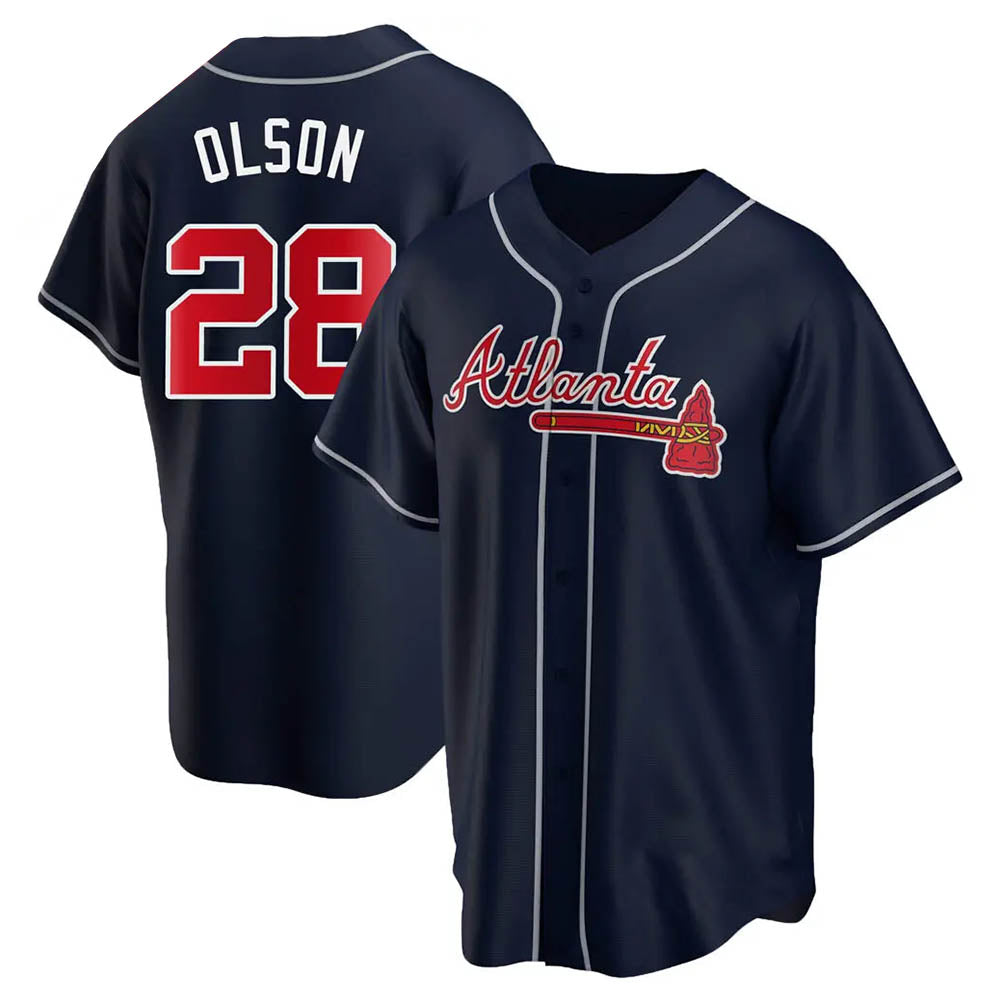 STECN A.Braves #28 Matt Olson Player Navy Replica Alternate Stitched Jerseys