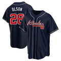 STECN A.Braves #28 Matt Olson Player Navy Replica Alternate Stitched Jerseys