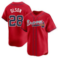 STECN A.Braves #28 Matt Olson Player Red Limited Alternate Stitched Jerseys