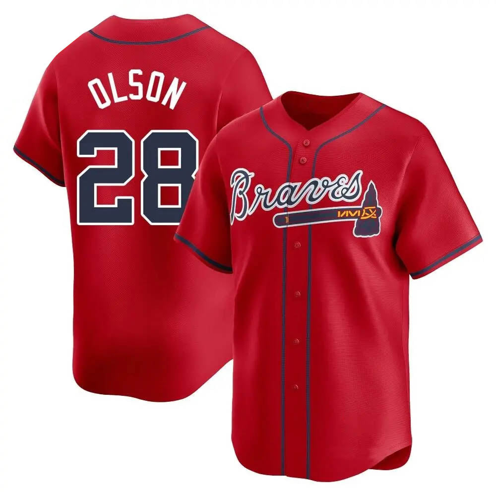 STECN A.Braves #28 Matt Olson Player Red Limited Alternate Stitched Jerseys