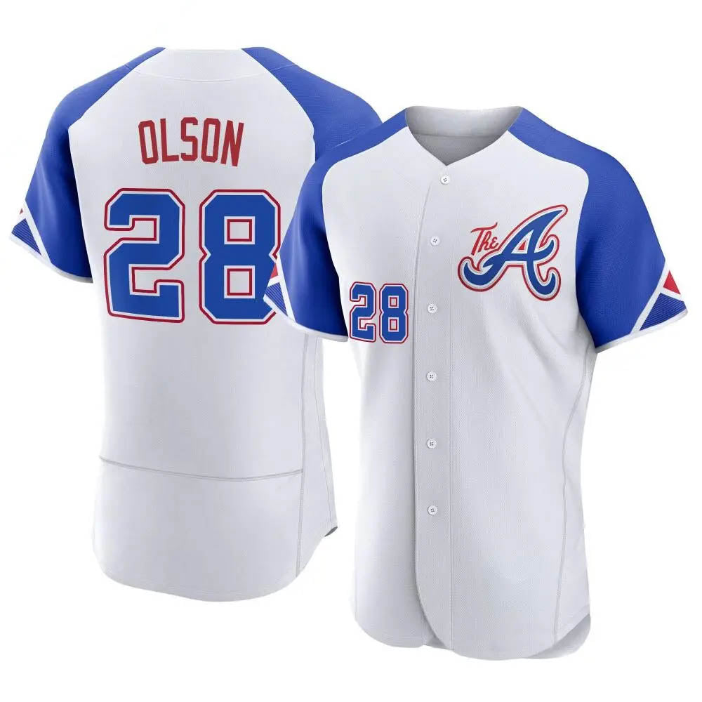 STECN A.Braves #28 Matt Olson Player White Authentic City Connect Stitched Jerseys