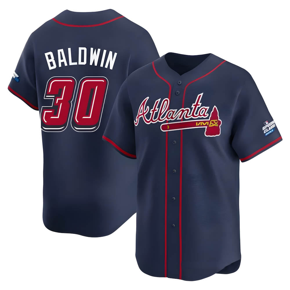 STECN A.Braves #30 Drake Baldwin player Navy Limited 2025 Speedway Classic Alternate Stitched Jerseys