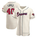 STECN A.Braves #40 Reynaldo Lopez player Cream Authentic Alternate Stitched Jerseys