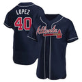 STECN A.Braves #40 Reynaldo Lopez player Navy Authentic Alternate Stitched Jerseys