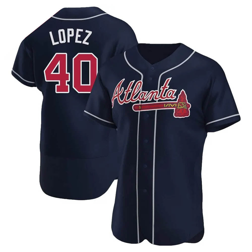 STECN A.Braves #40 Reynaldo Lopez player Navy Authentic Alternate Stitched Jerseys