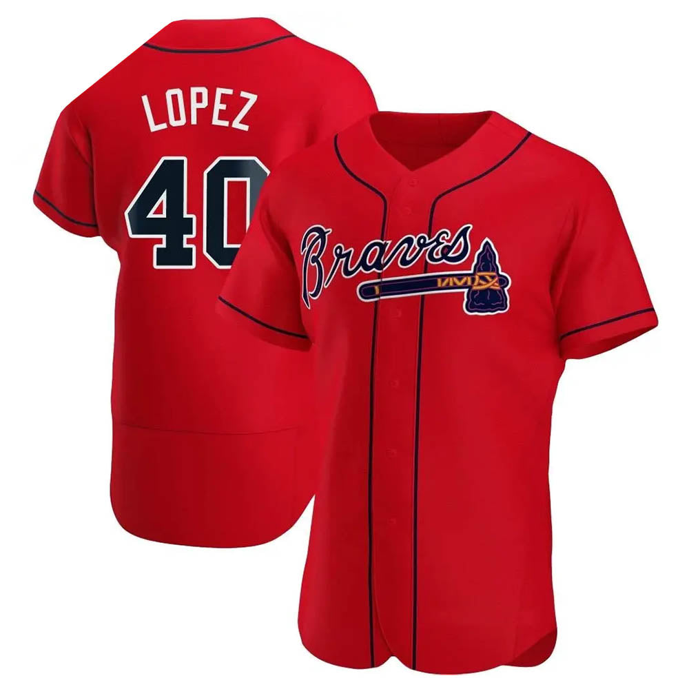 STECN A.Braves #40 Reynaldo Lopez player Red Authentic Alternate Stitched Jerseys