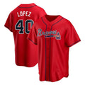 STECN A.Braves #40 Reynaldo Lopez player Red Replica Alternate Stitched Jerseys