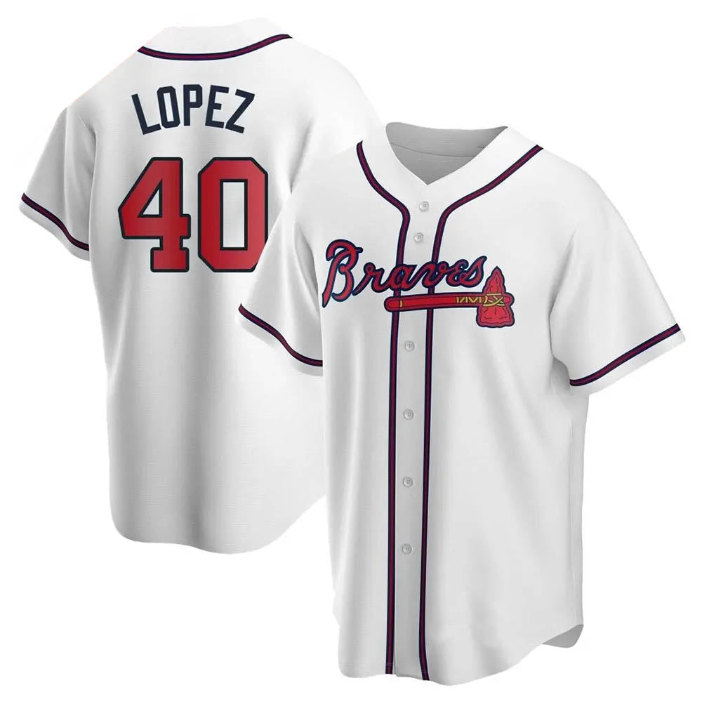 STECN A.Braves #40 Reynaldo Lopez player White Replica Home Stitched Jerseys