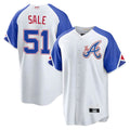 STECN A.Braves #51 Chris Sale Player White City Connect Limited Stitched Jerseys