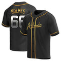 STECN A.Braves #66 Grant Holmes Player Black&Gold Replica en Alternate Stitched Jerseys