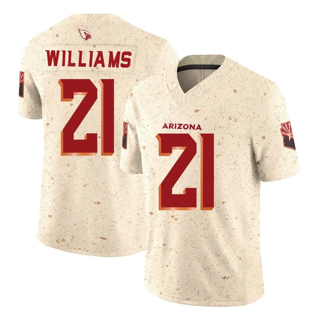 STECN A.Cardinals #21 Garrett Williams Player Cream Rivalries Collection Vapor Limited Home Game Stitched Jerseys