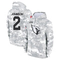 STECN A.Cardinals #2 Will Johnson Player Camo Salute to Service Hoodies Stitched Jerseys