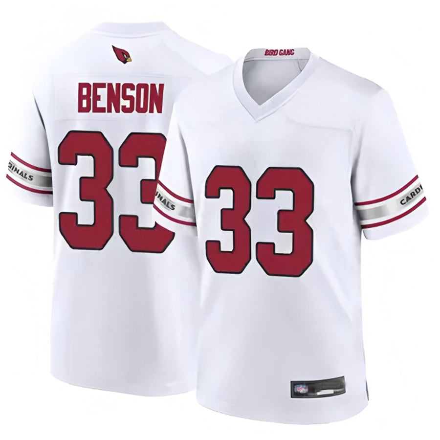 STECN A.Cardinals #33 Trey Benson Player White Game Home Stitched Jerseys