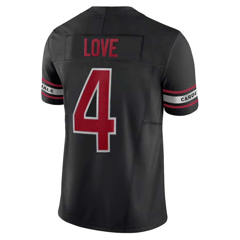 STECN A.Cardinals #4 Jeremiyah Love Player Black Vapor F.U.S.E. Limited Home Game Stitched Jerseys