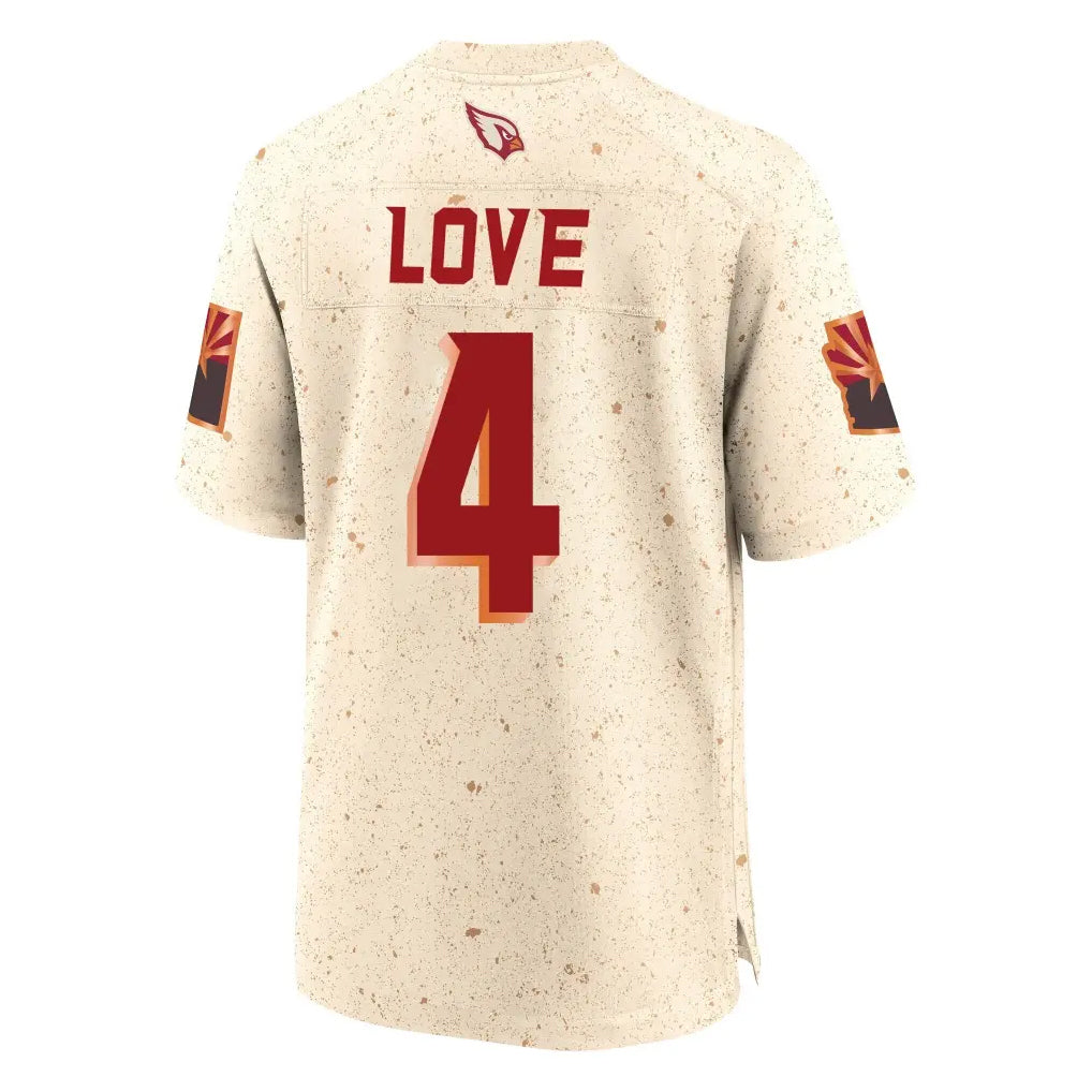 STECN A.Cardinals #4 Jeremiyah Love Player Cream Rivalries Collection Game Stitched Jerseys