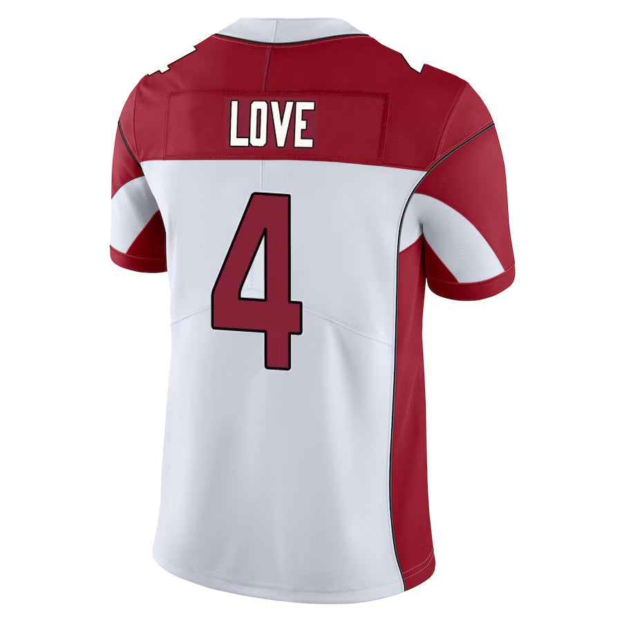 STECN A.Cardinals #4 Jeremiyah Love Player White Vapor Limited Home Game Stitched Jerseys
