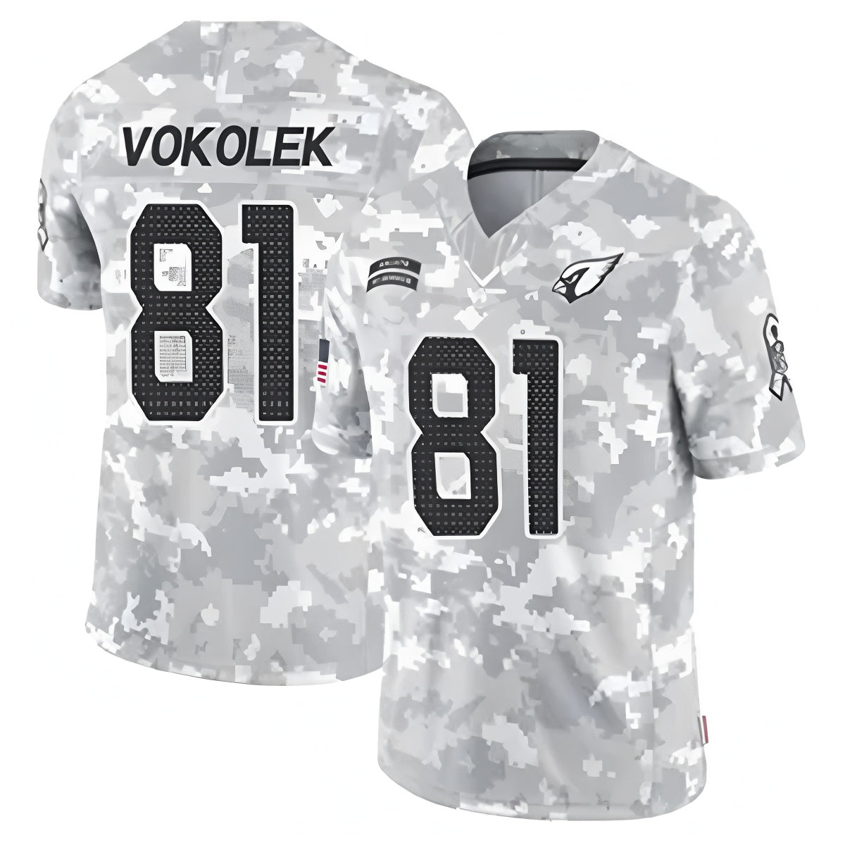 STECN A.Cardinals #81 Travis Vokolek Player Camo Salute to Service Limited Stitched Stitched Jerseys