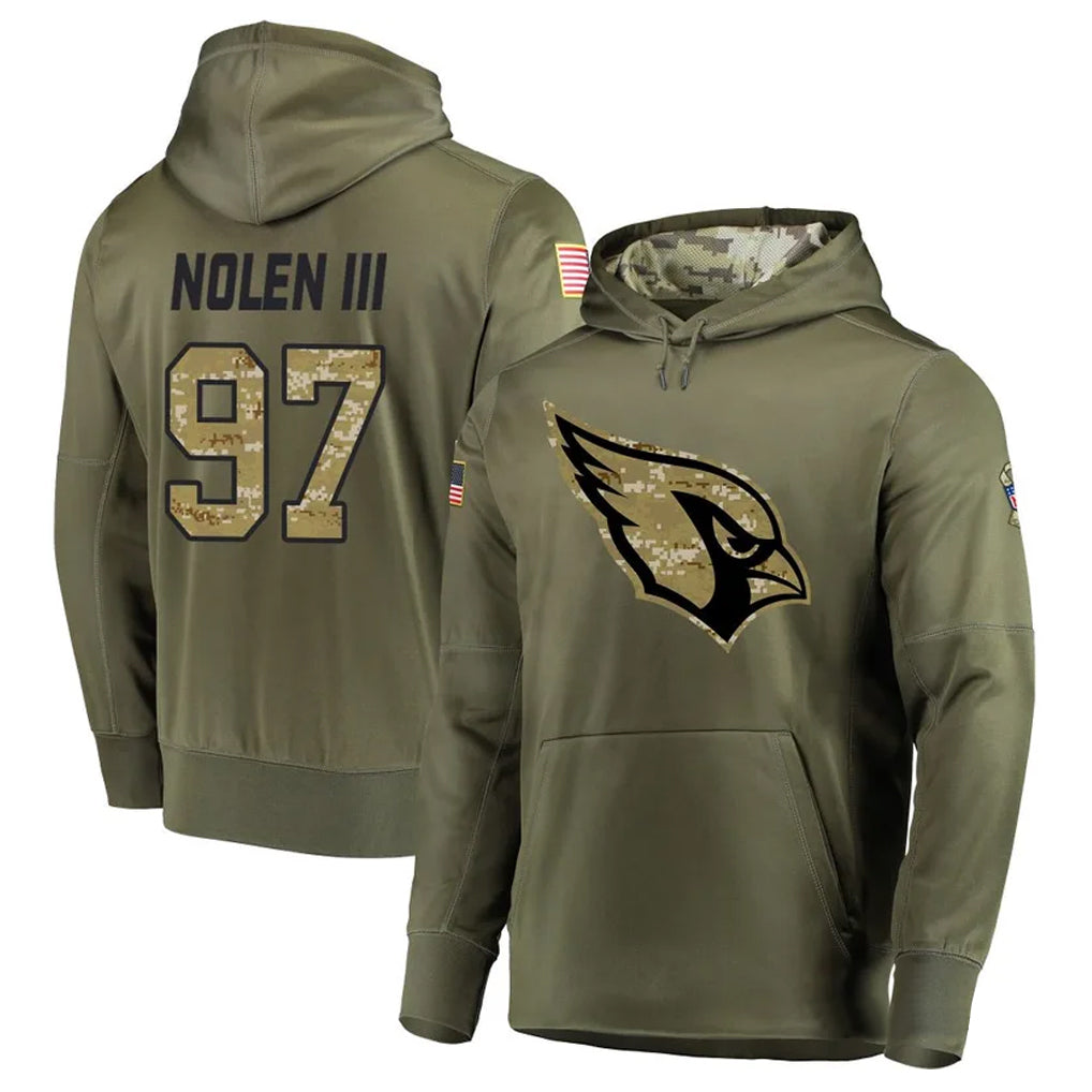 STECN A.Cardinals #97 Walter Nolen Player Olive Salute to Service Limited Hoodies Stitched Jerseys