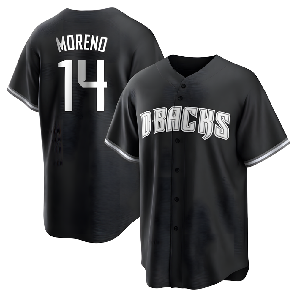 STECN A.Diamondbacks #14 Gabriel Moreno Player Black jersey White Replica Stitched Jerseys