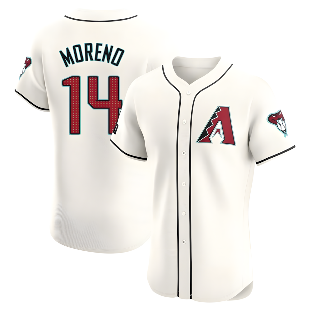 STECN A.Diamondbacks #14 Gabriel Moreno Player Cream Elite Home Patch Stitched Jerseys