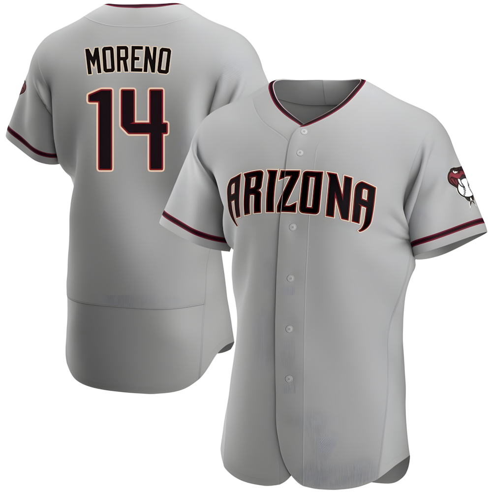 STECN A.Diamondbacks #14 Gabriel Moreno Player Gray Authentic Road Stitched Jerseys