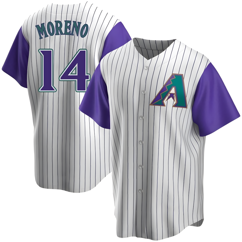 STECN A.Diamondbacks #14 Gabriel Moreno Player Purple Replica Alternate Cooperstown Collection Stitched Jerseys