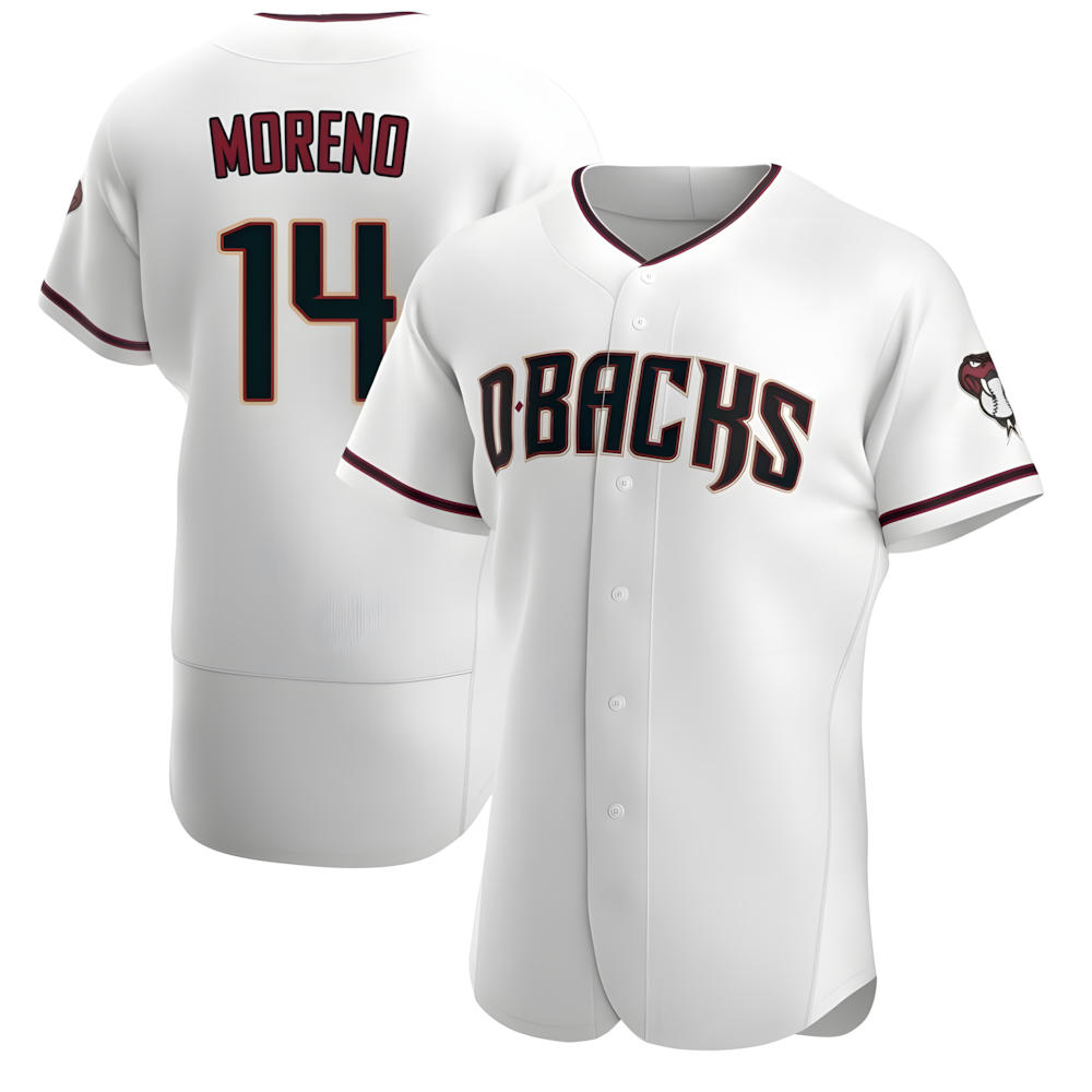 STECN A.Diamondbacks #14 Gabriel Moreno Player White Crimson Home Stitched Jerseys