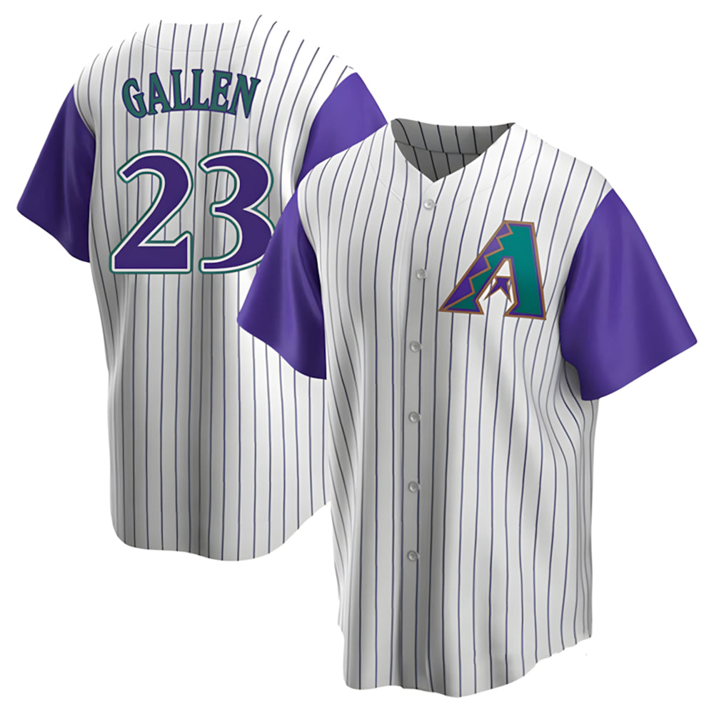 STECN A.Diamondbacks #23 Zac Gallen Player White-Purple Replica Stitched Jerseys