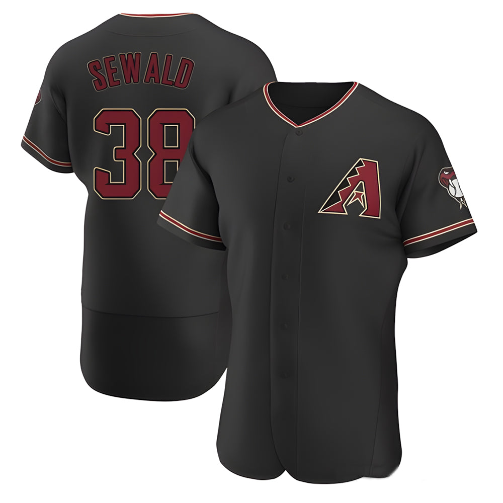 STECN A.Diamondbacks #38 Paul Sewald Player  Black Alternate Authentic Stitched Jersey