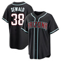 STECN A.Diamondbacks #38 Paul Sewald Player  Black Replica Fashion Out Stitched Jersey