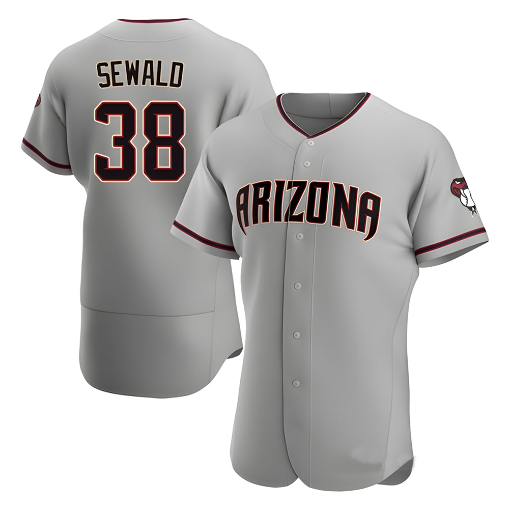 STECN A.Diamondbacks #38 Paul Sewald Player Gray Authentic Road Stitched Jersey