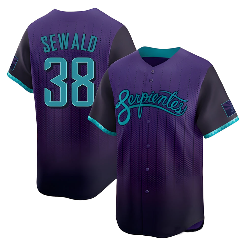 STECN A.Diamondbacks #38 Paul Sewald Player Purple Limited 2025 City Connect Stitched Jersey
