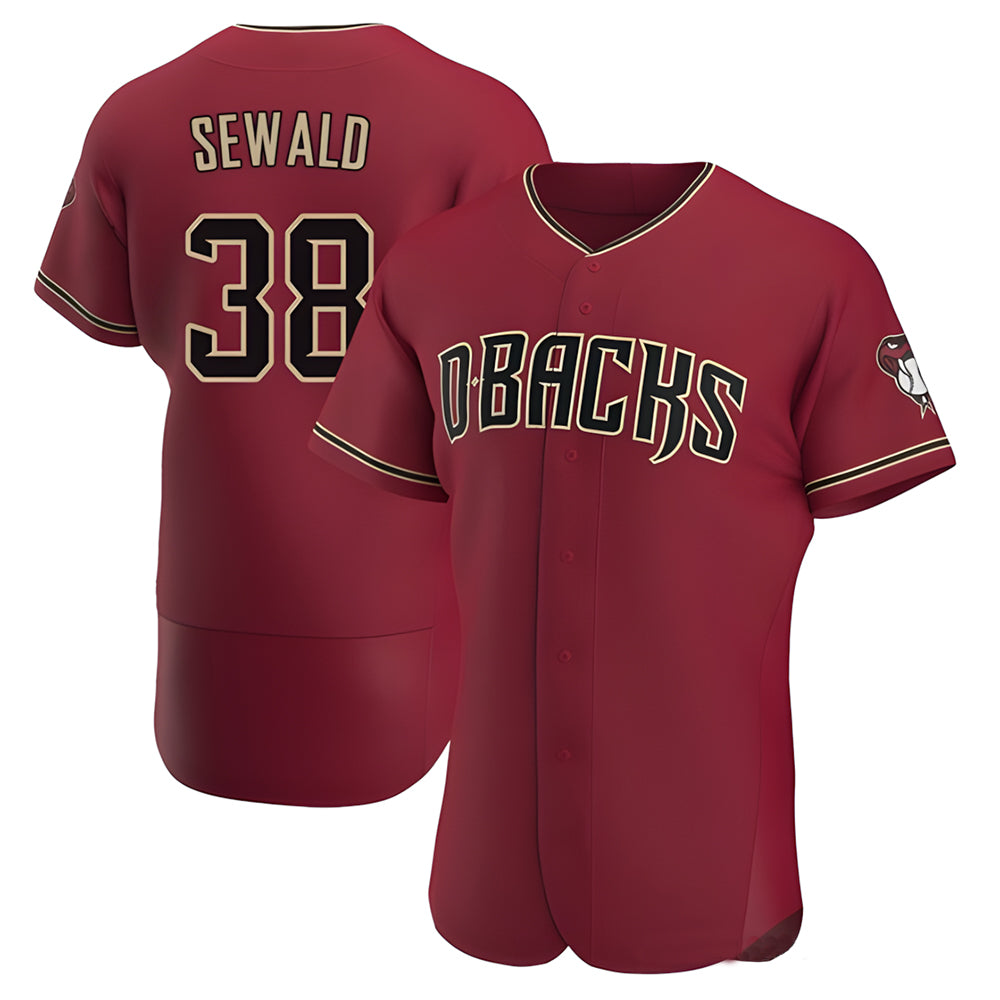 STECN A.Diamondbacks #38 Paul Sewald Player Red Crimson Alternate Stitched Jersey