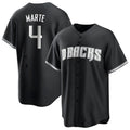 STECN A.Diamondbacks #4 Ketel Marte Player Black Pointed collar Replica Game Stitched Jerseys