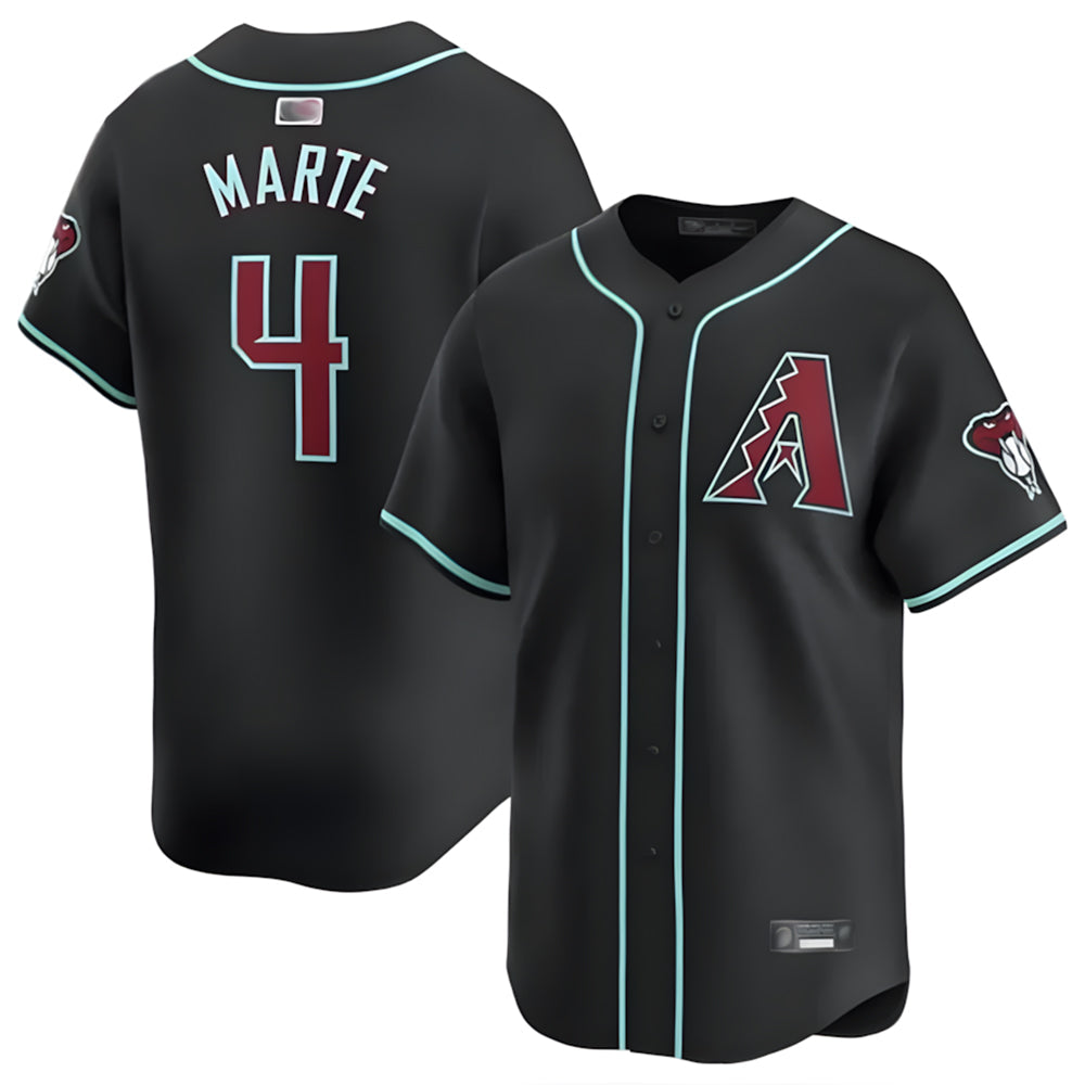STECN A.Diamondbacks #4 Ketel Marte Player Black Replica Game Stitched Jerseys