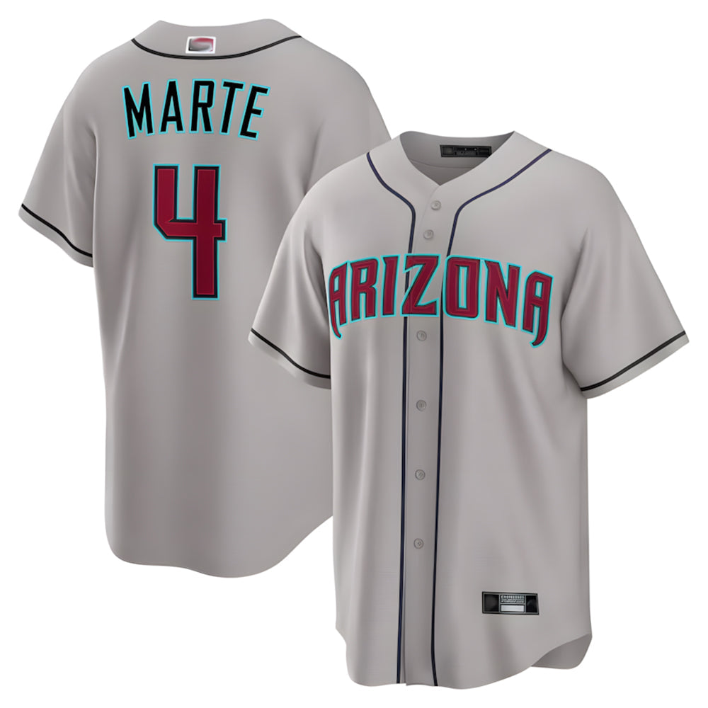 STECN A.Diamondbacks #4 Ketel Marte Player Gray Home Game Stitched Jerseys
