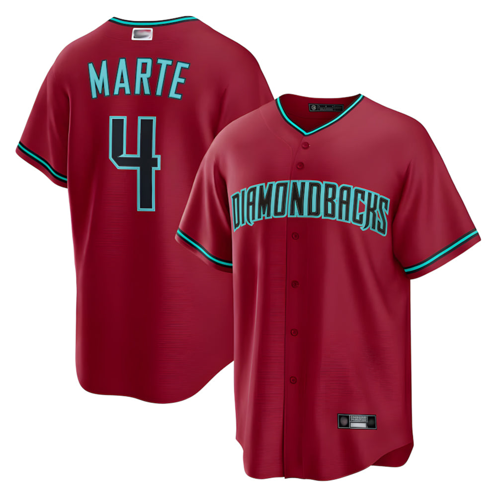 STECN A.Diamondbacks #4 Ketel Marte Player Red Home Replica Stitched Jerseys