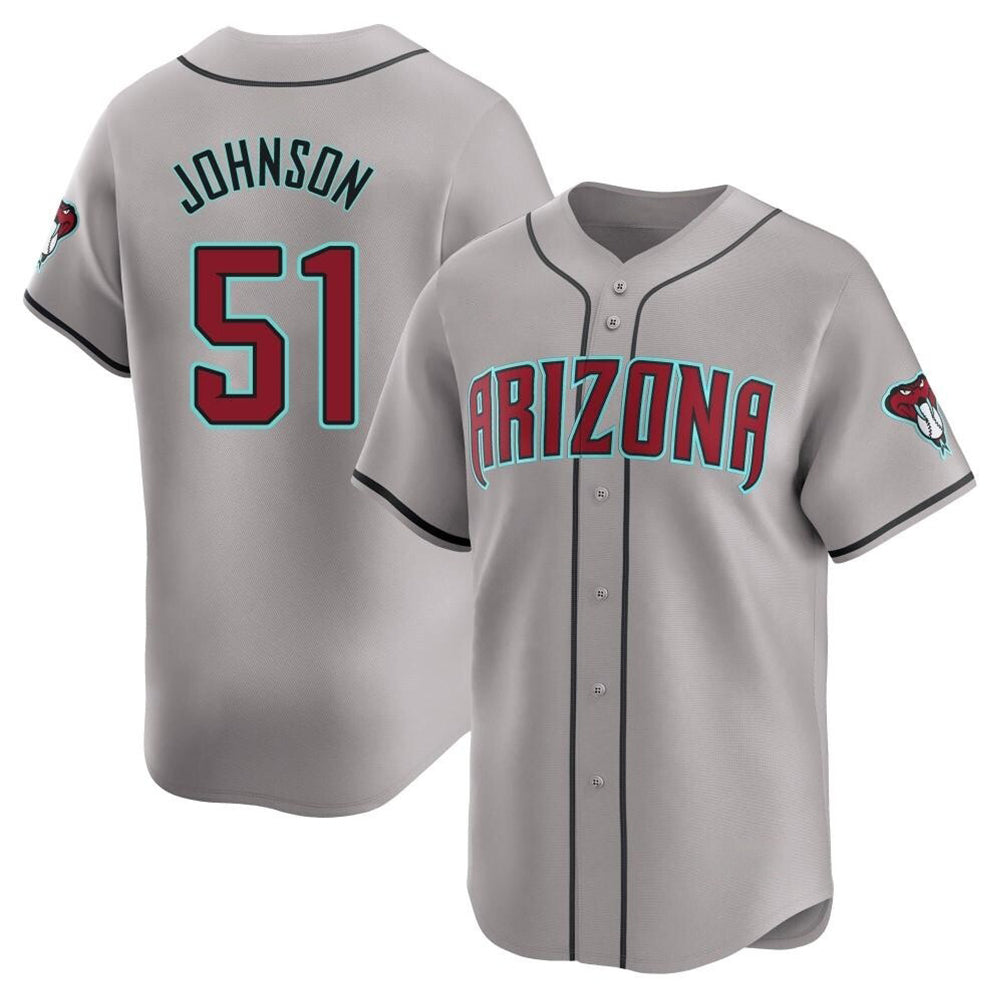 STECN A.Diamondbacks #51 Randy Johnson Player Gray Limited Away Stitched Jerseys