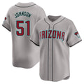 STECN A.Diamondbacks #51 Randy Johnson Player Gray Limited Away Stitched Jerseys