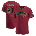 STECN A.Diamondbacks #51 Randy Johnson Red Authentic Crimson Alternate Stitched Jerseys