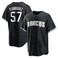 STECN A.Diamondbacks #57 Eduardo Rodriguez Player Black White Replica Alternate Stitched Jersey