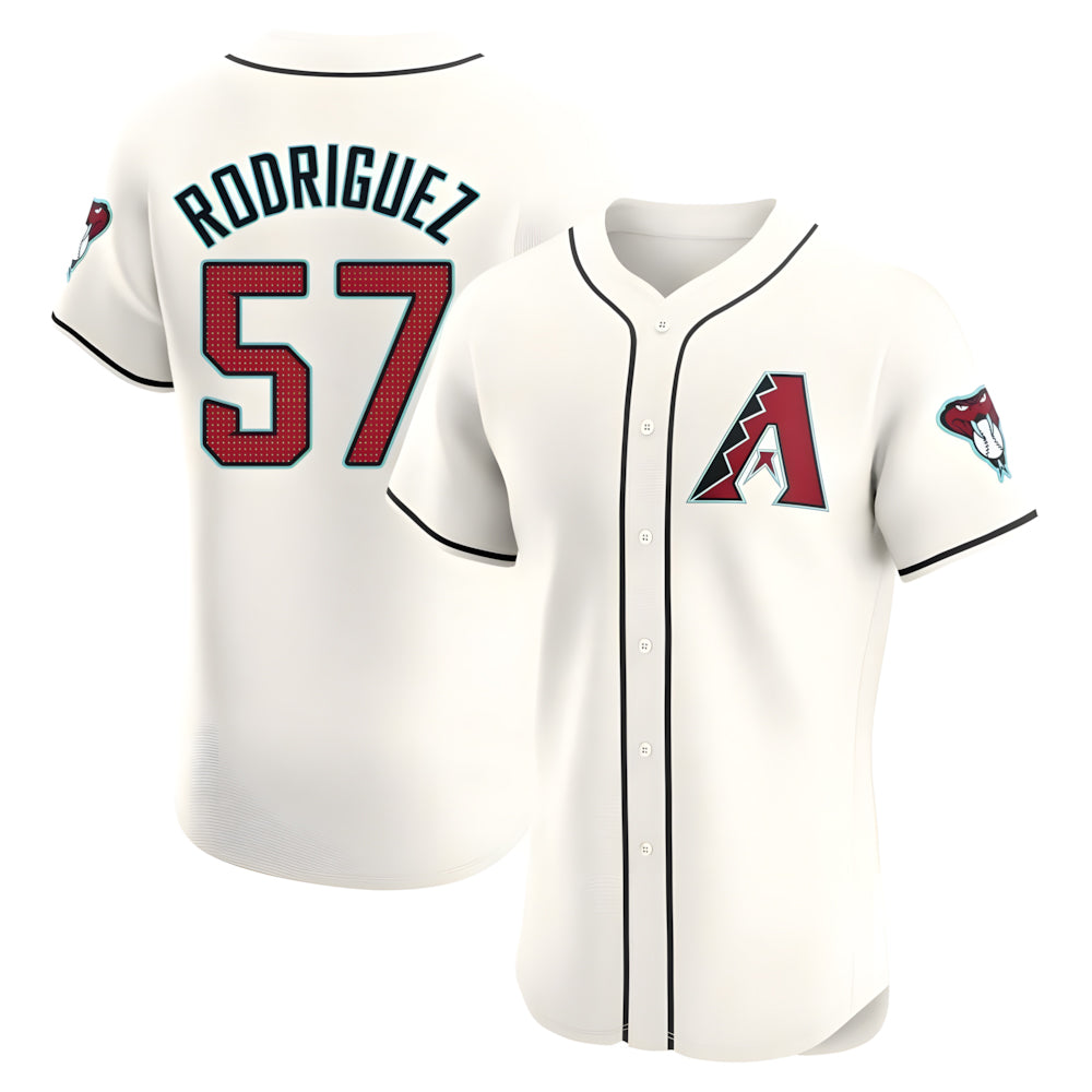 STECN A.Diamondbacks #57 Eduardo Rodriguez Player Cream Elite Home Stitched Jersey
