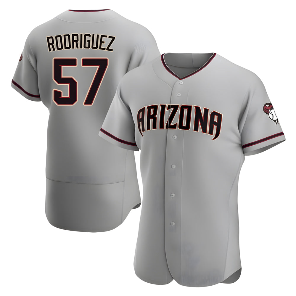 STECN A.Diamondbacks #57 Eduardo Rodriguez Player Gray Road Stitched Jersey