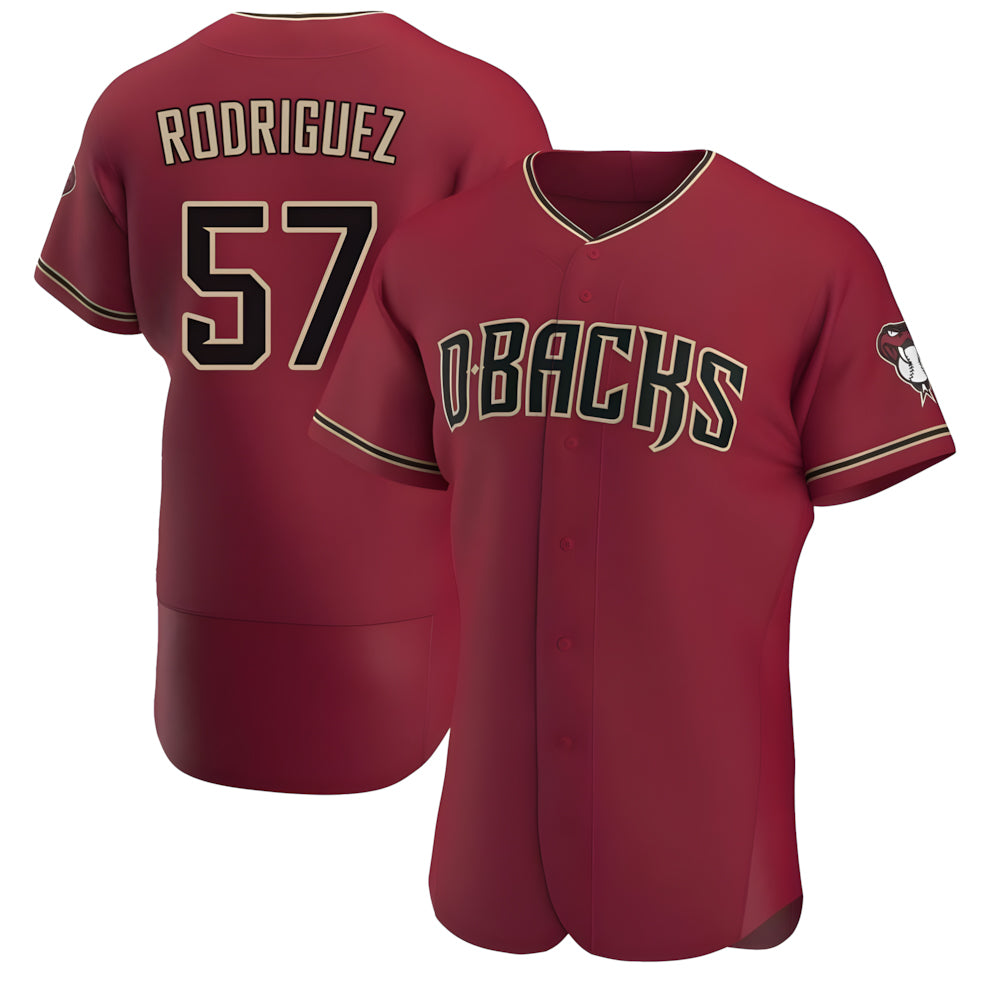 STECN A.Diamondbacks #57 Eduardo Rodriguez Player Red Authentic Crimson Stitched Jersey