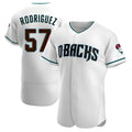 STECN A.Diamondbacks #57 Eduardo Rodriguez Player White Teal Alternate Stitched Jersey