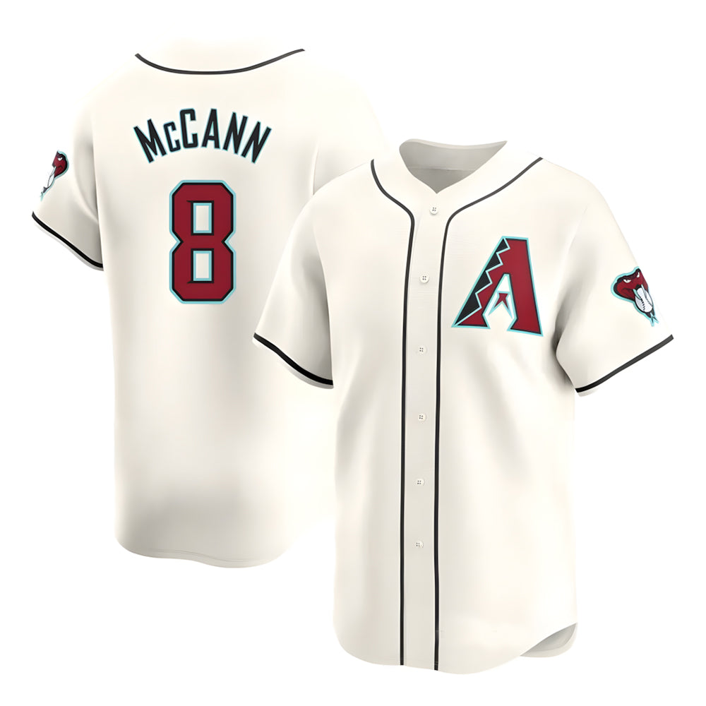 STECN A.Diamondbacks #8 James McCann Player White Red Limited Home Stitched Jersey