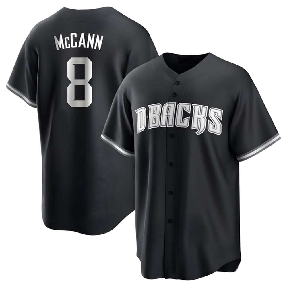 STECN A.Diamondbacks #8 James McCann Player White Replica Black 2026 World Series Stitched Jersey