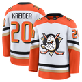 STECN A.Ducks #20 Chris Kreider White Away Premium Jerseys