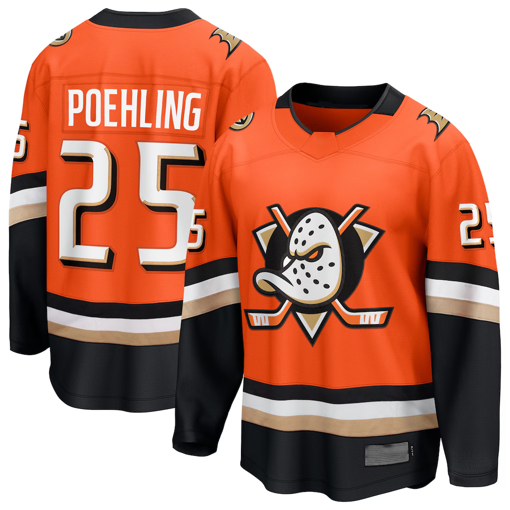 STECN A.Ducks #25 Ryan Poehling Orange Home Breakaway Jerseys