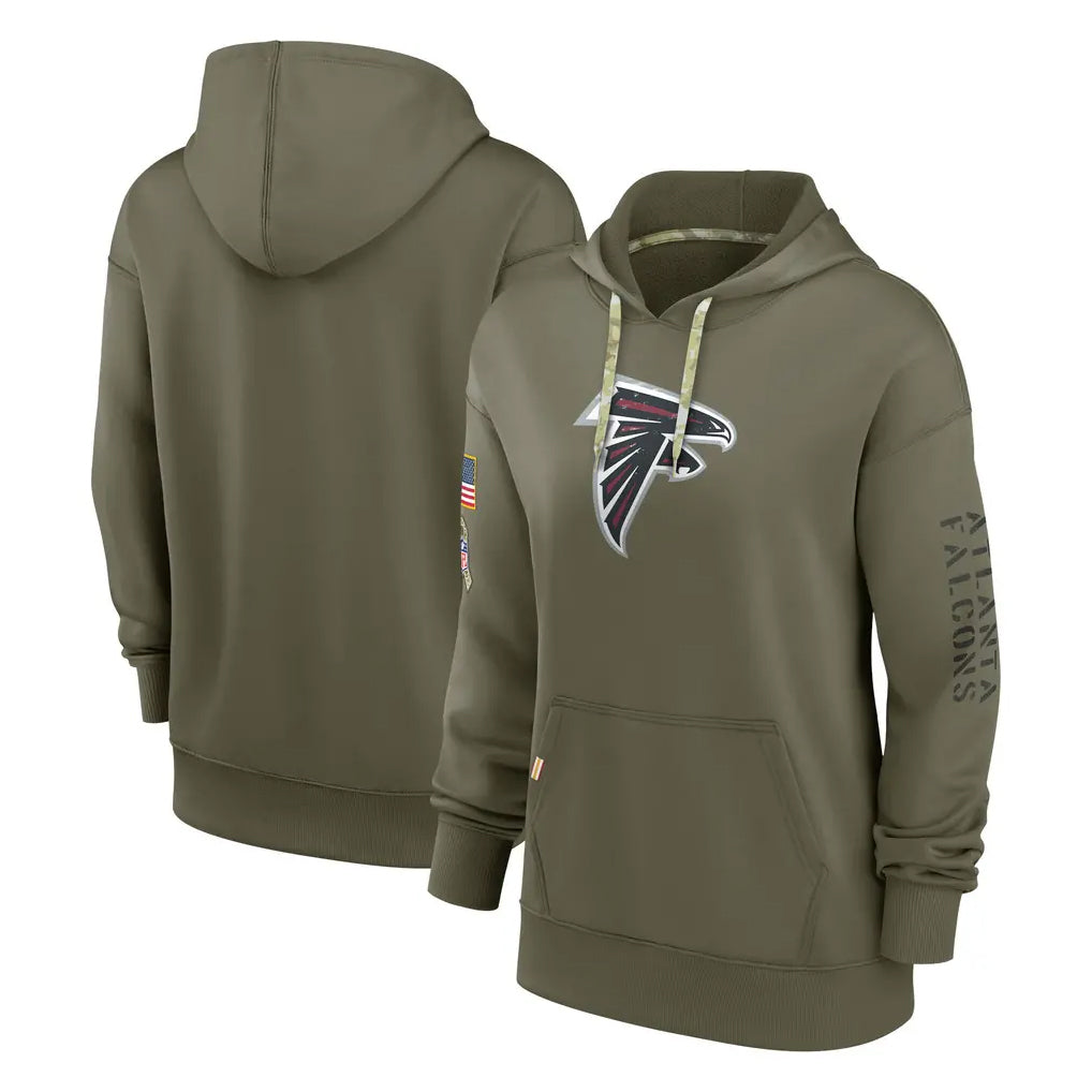 STECN A.Falcons Olive 2025 Salute to Service Pullover Hoodie Blank Player Stitched Jerseys